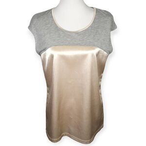 DAISY FUENTES GRAY & METALLIC GOLD TOP SZ.M NWT